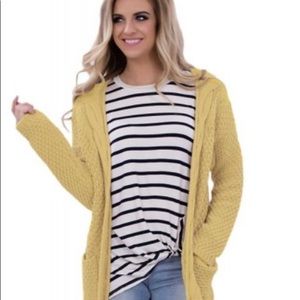 New Mustard Open Cardigan